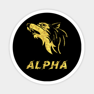 ALPHA WOLF Abstract Unique Artwork for the Brave Fearless Intrepid People and Leaders Magnet